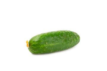 Cucumber isolated on white background. Slice of cucumber on white background. Fresh organic green cucumbers. Vegan. Ingredient for salad. Farm vegetables.