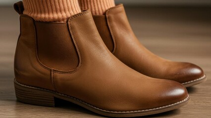 Stylish brown leather boots for casual wear