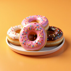 donut with sprinkles isolated