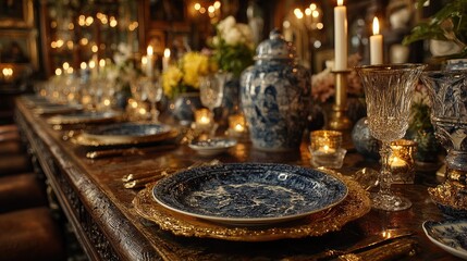 Fototapeta premium Formal dining table setting