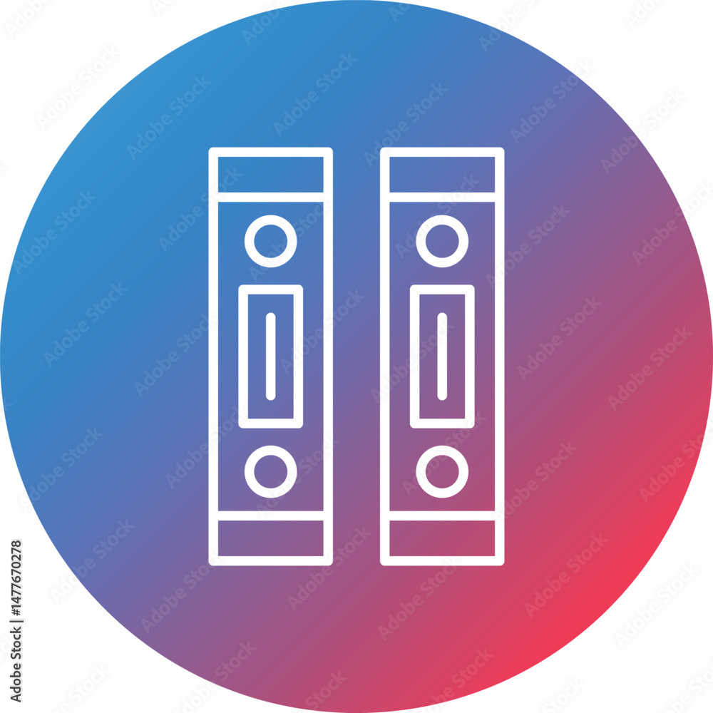Poster binder line gradient circle background icon