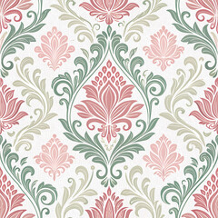Fototapeta premium Damask Digital Paper, Vintage Patterns,, Chic Printable Patterns, Seamless Backgrounds , Elegant Scrapbook Patterns. Pefrect for fabrics, wallpapers