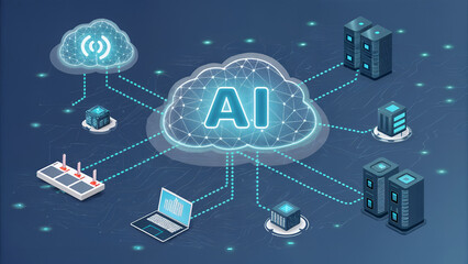 Ai cloud computing network data server technology machine learning digital transformation innovation system