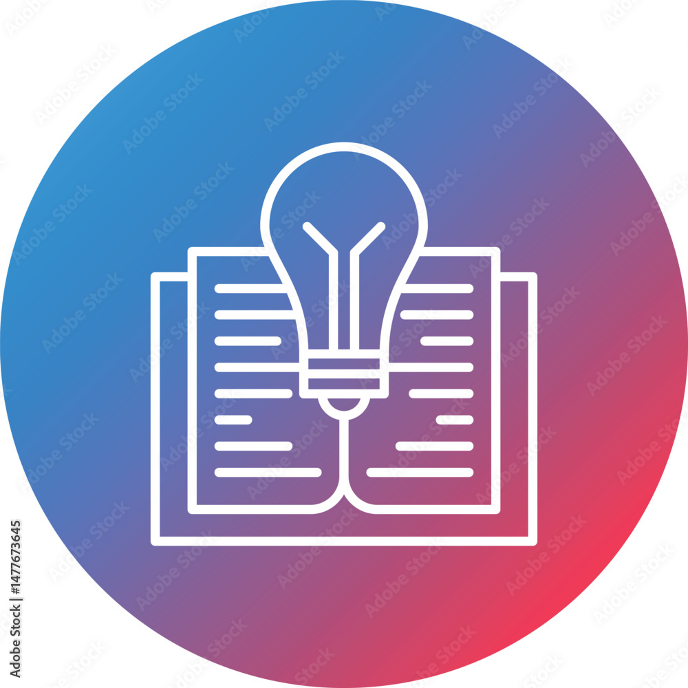 Poster knowledge line gradient circle background icon