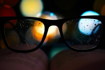 glasses on black festive background