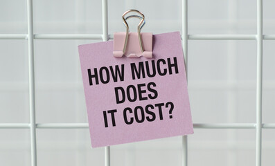 How much does it cost text written in the pink card on white background