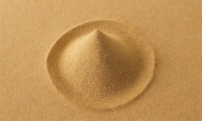 Obraz premium A straw hat sits atop a pile of sand