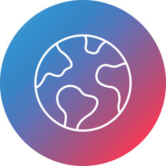 Earth Line Gradient Circle Background Icon