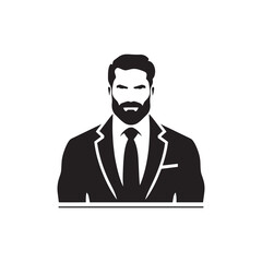 Man in a Suit vector illustration icon