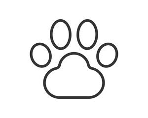 Clean vector illustration of a paw print icon. Symbolizes animals, nature, pets, and veterinary services. Ideal for logos, web design, and petrelated projects.