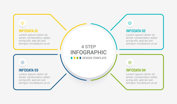 Four Step Infographic element design Vector template for presentation. process diagram and presentations step, workflow layout, banner, flow chart, info graphic vector illustration.
