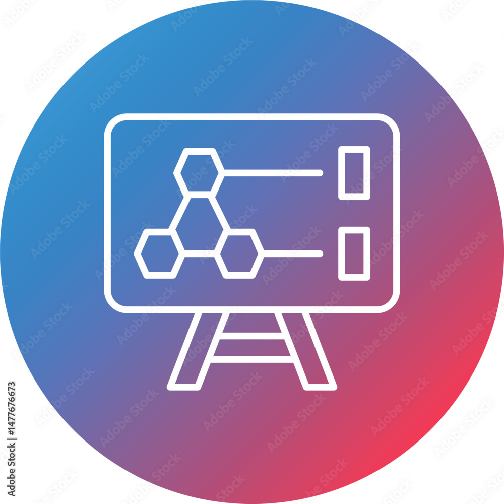Poster formula line gradient circle background icon