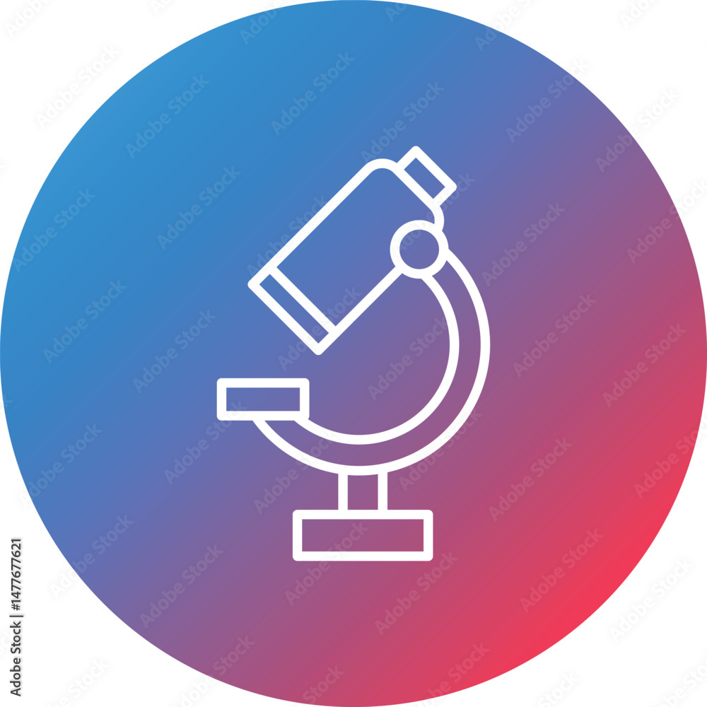 Poster microscope line gradient circle background icon