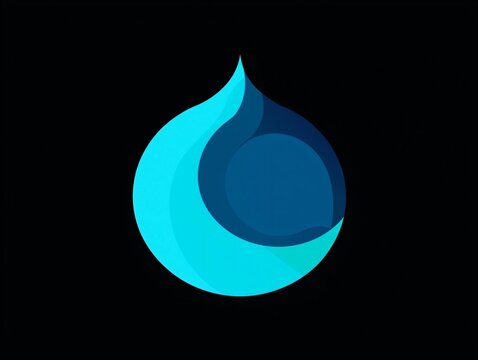 Abstract Blue Water Drop Design Fluid Shapes and Curves