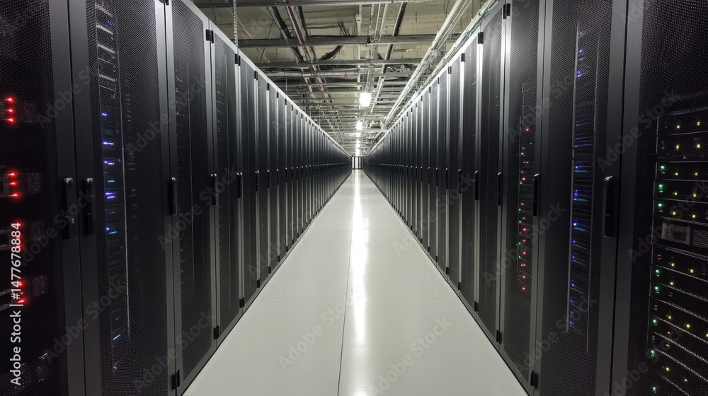 Poster data center operations technology hub server infrastructure high-tech environment perspective experi