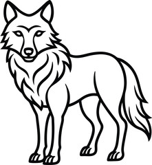 Wolf line art, wolf head line art, wolf silhouette