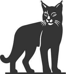 Vector animal silhouette of a bobcat