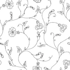 floral seamless pattern, vector illustration