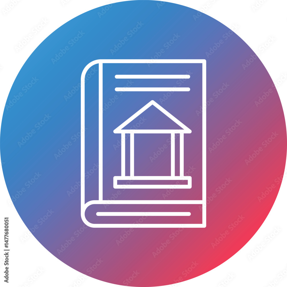 Poster history line gradient circle background icon