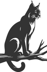 Vector animal silhouette of a bobcat