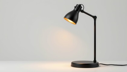 realistic desk lamp with led bulb, isolated on white background