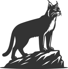 Vector animal silhouette of a bobcat
