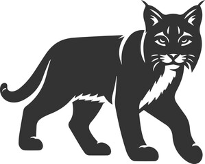Vector animal silhouette of a bobcat