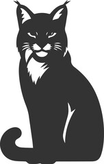 Vector animal silhouette of a bobcat