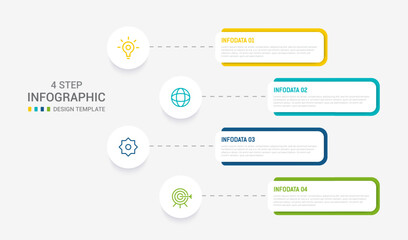 Four Step Infographic element design Vector template for presentation. process diagram and presentations step, workflow layout, banner, flow chart, info graphic vector illustration.