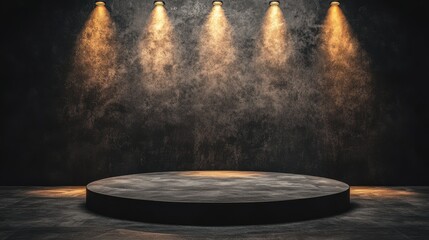 An empty podium set up and ready for a high-impact product launch presentation, designed to create a strong impression and set the stage for a memorable event.