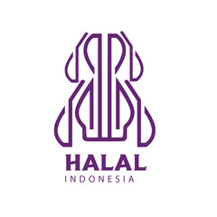 Halal Indonesia Logo Design | Purple Minimalist Arabic Calligraphy