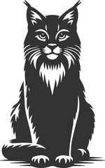 Obraz premium Vector animal silhouette of a bobcat
