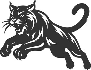 Fototapeta premium Vector animal silhouette of a bobcat