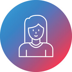 Mother Line Gradient Circle Background Icon
