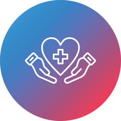 Obraz premium Care Line Gradient Circle Background Icon