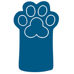 navy blue silhouette cute cat paw