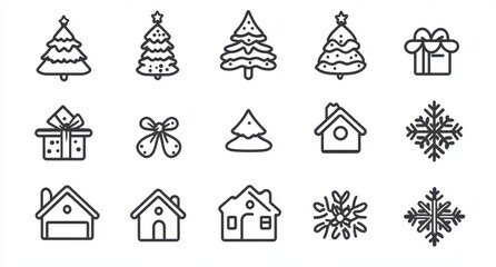 Christmas Icons Set - Festive Holiday Graphics