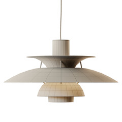 A lamp with a white shade and a white base