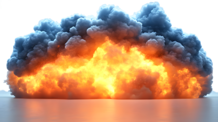 Explosive Cloud of Fire and Smoke Erupting from Surface in a Dramatic Scene