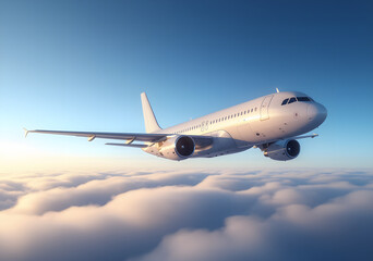 Fototapeta premium Flight Above the Clouds: Passenger Jet in the Sky