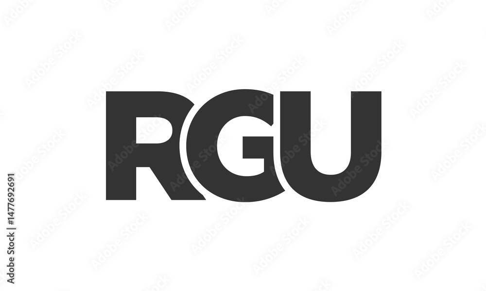 Fototapete rgu logo design template with strong and modern bold text. initial based vector logotype featuring s