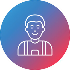 Son Line Gradient Circle Background Icon