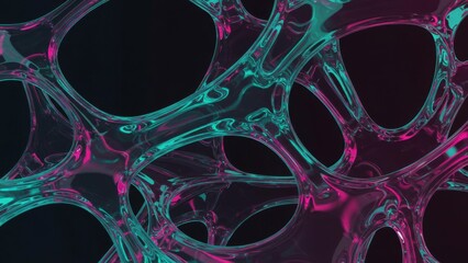 Abstract network background with colorful neon light