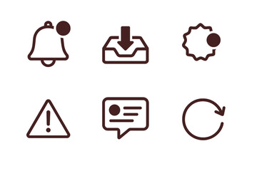 Notification and Alert Icons in Modern Style vector