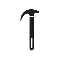 Black Silhouette of a Hammer – Iconic Hand Tool for Carpentry, Construction, and Manual Labor