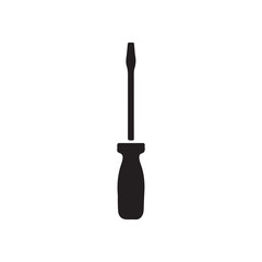Black and White Screwdriver Illustration, Simple and Clean Tool Icon for Home Repair, DIY Projects, and Hardware Work
