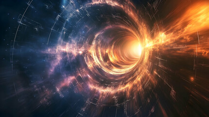 Obraz premium Stunning Cosmic Swirl of Light and Energy in Deep Space Visual