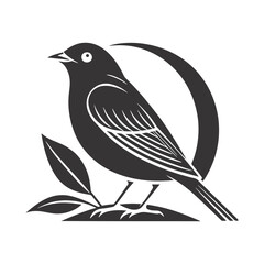 Minimalist Bird Silhouette – Black & White Geometric Design