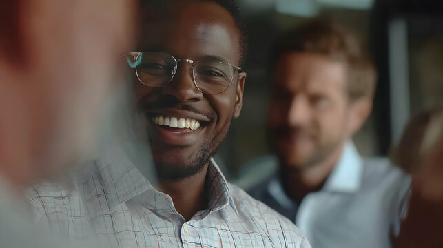 with ethnically diverse colleagues drawing on a glass board