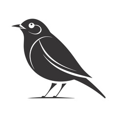 Geometric Bird Vector – Minimalist Black & White Design